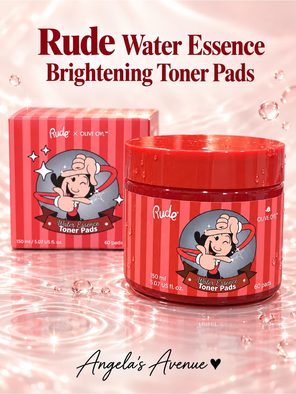 Rude Water Essence Brightening Toner Pads NEW